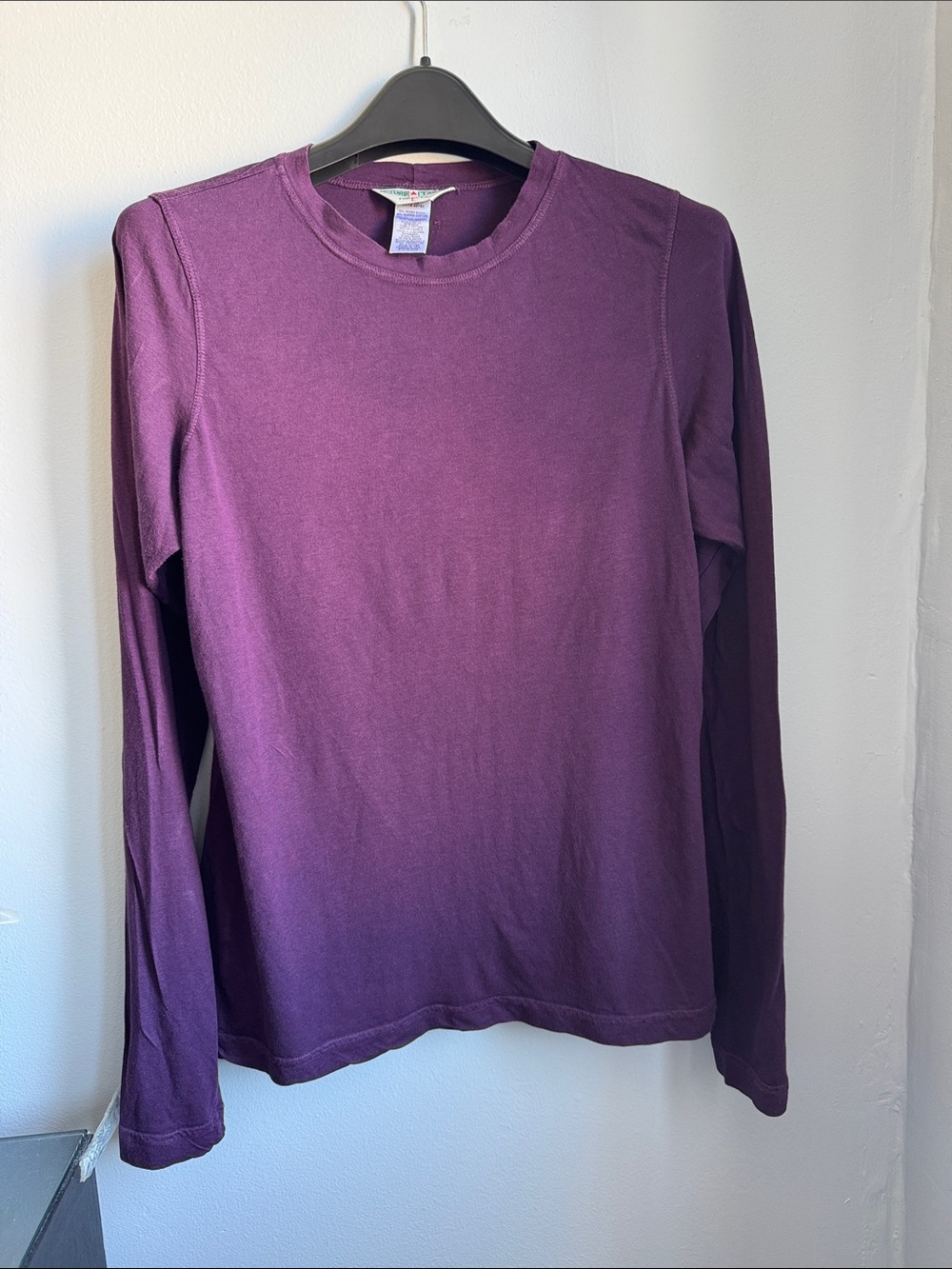 Hard Tail Long-Sleeve Crewneck Tee in Deep Purple